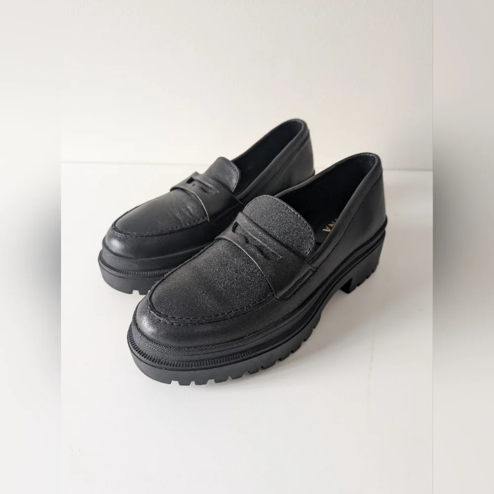 Portland Leather Goods Patina Zoe Chunky Loafers Size: 7 - Picture 1 of 7